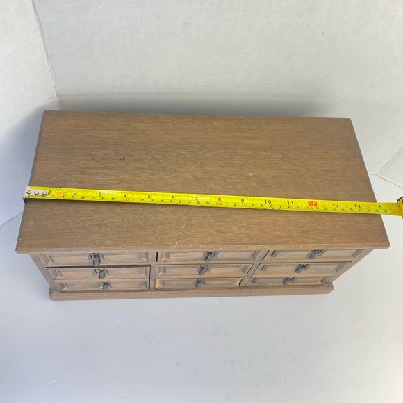 Vintage Wooden Mele Jewelry Box Dresser Large 7 Drawers Made Japan Mid Century - Picture 8 of 15